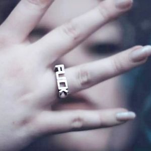 UNISEX FUČK RING | Punk Biker Adult Humor Solid Stainless Steel Fučk Ring 12